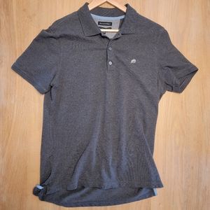 Banana Republic Polo Short Sleeve L Large gray grey charcoal